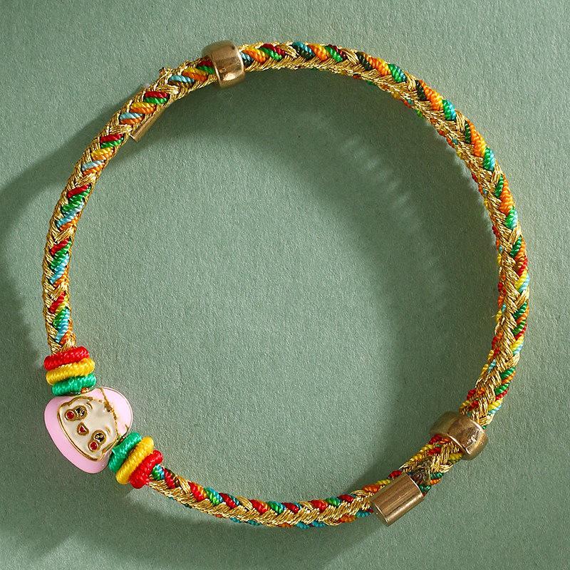 Dragon Boat Festival Tassel Pendant: Five-Color Pink Zongzi String with Gourd for Peace and Health