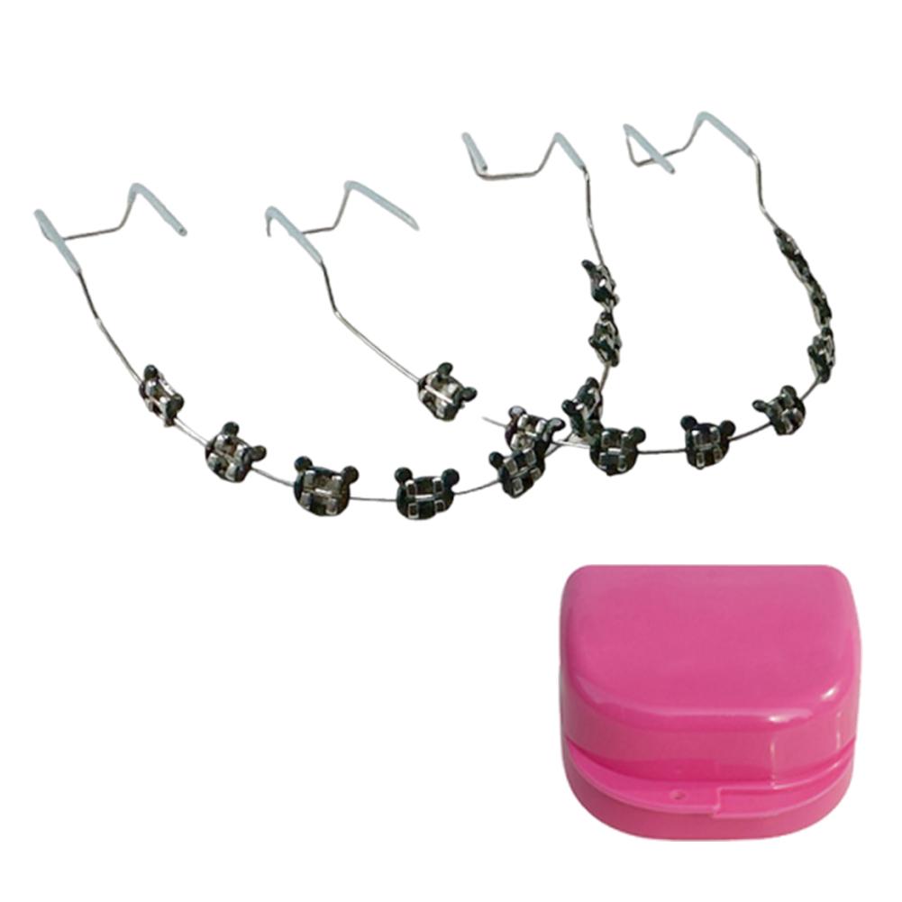 Fake Braces Colorful Brackets For Teeth Temporary Metal Wires Metal Bracket Orthodontic Ligature Ties Dental Decor Accessories