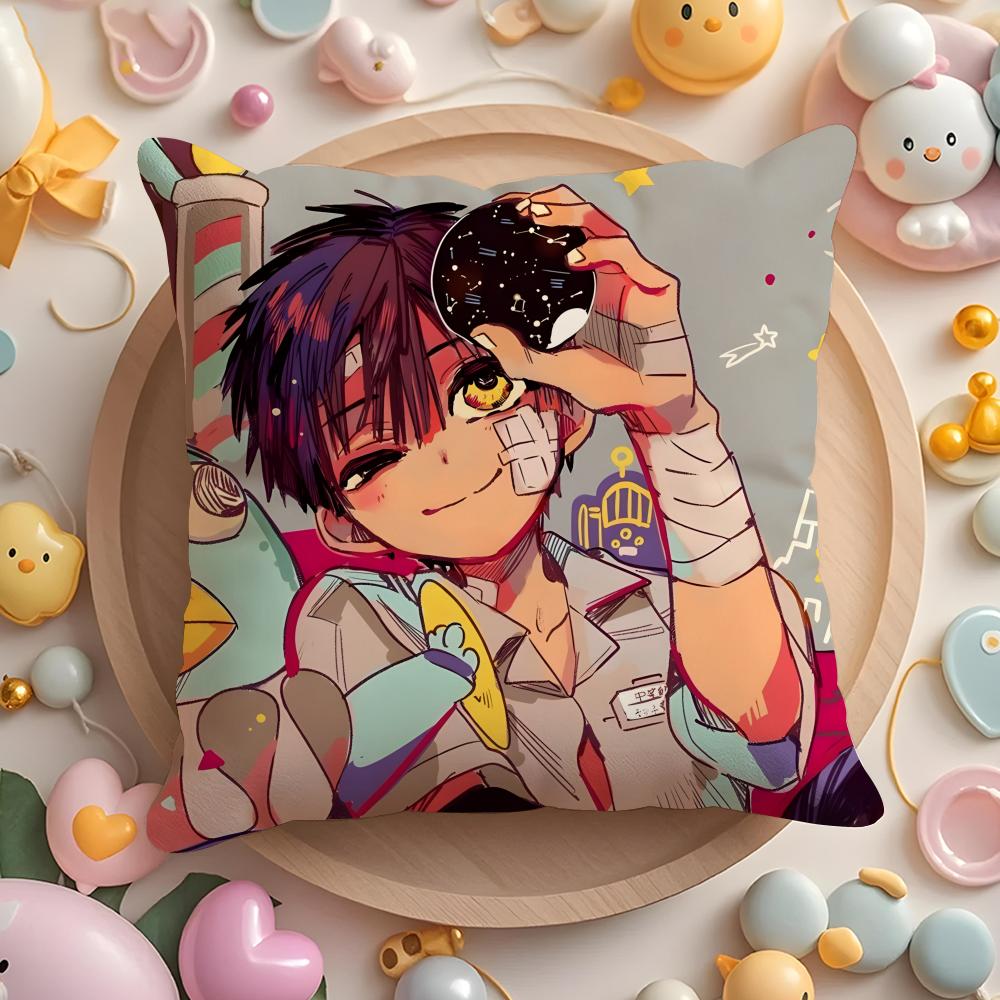 Anime Toilet-Bound Hanako-Kun Cushion Cover Home & Car Multi-Scene Pillow Cover - Reversible, Soft & Durable For Daily Use