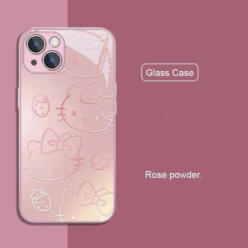 

Luxury Hello Kitty Metallic-Color Phone Case For Samsung A 04 12 14 21 22 23 24 30 32 33 34 51 52 53 54 71 72 73 5G Glass Cover Samsung A33 5G