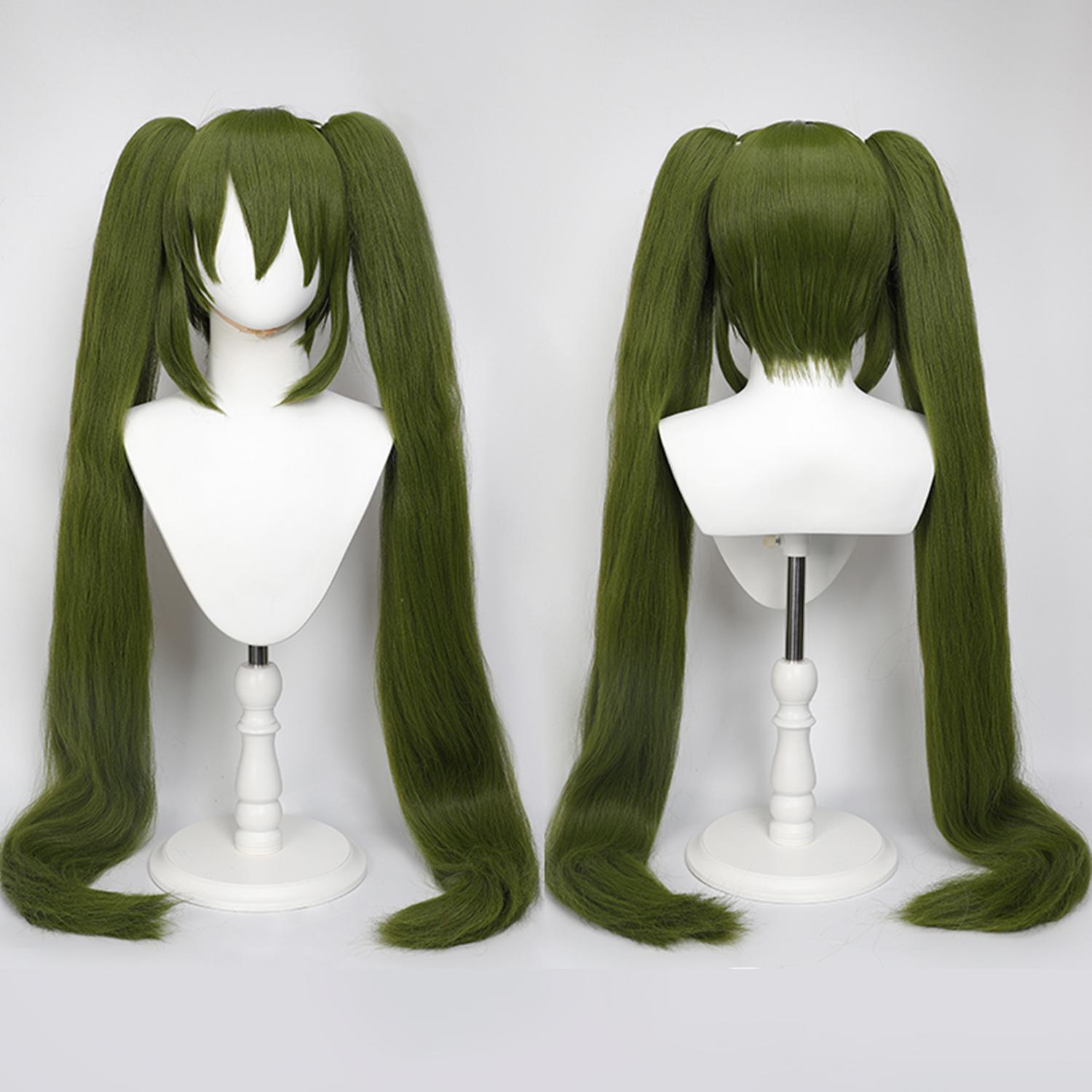 110cm Lange Rechte Cosplay Synthetisch Haar Pruik + Clip Paardenstaarten Hittebestendige Cosplay Pruiken gray