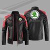 Kodas Locomotive Leather Jacket European and American Large Size Men's PU Leather Jacket Fleece Thickened Autumn and Winter Casual Jacket