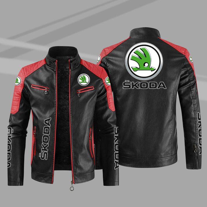 Kodas Locomotive Leather Jacket European and American Large Size Men's PU Leather Jacket Fleece Thickened Autumn and Winter Casual Jacket