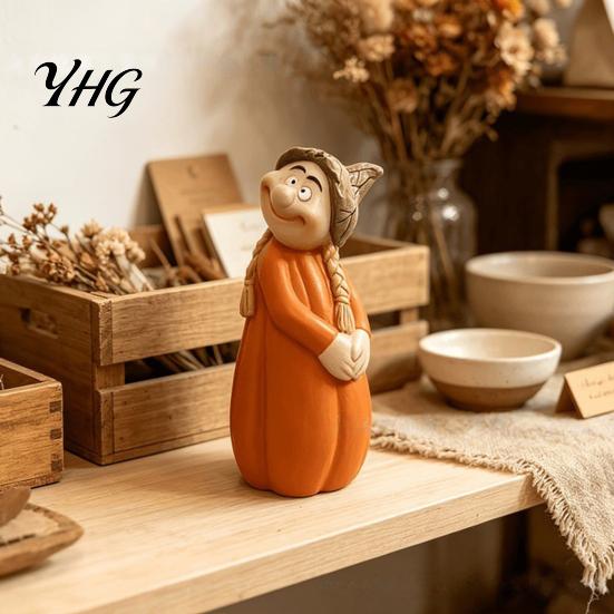 Cute Autumn Room Accents Resin Pumpkin Figure Ornaments for Home Decor, Miniature Holiday Gifts Friends Tabletop Decorations Thanksgiving Living