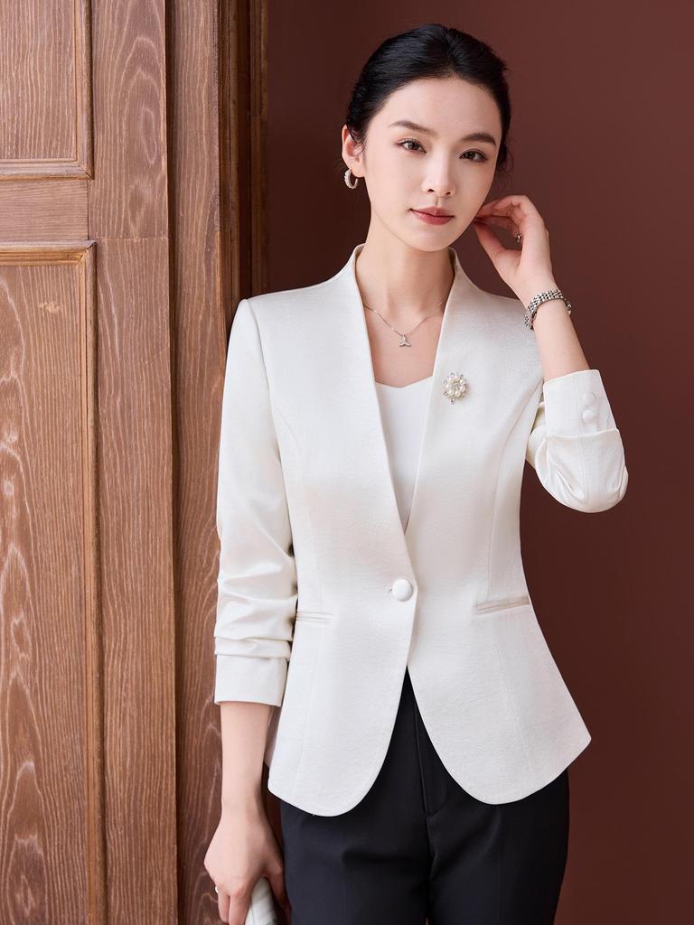 2025 Herbst Weißkragen Formeller Blazer für Arbeit & Lehre