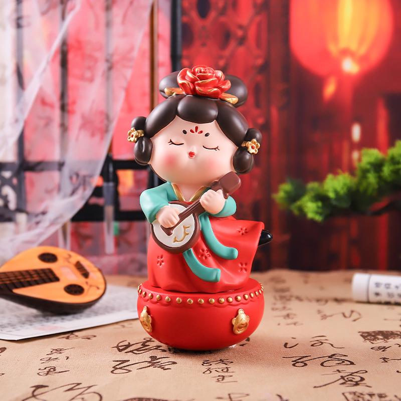 Large Roly-Poly Tang Dynasty Lady Ornament - Home Entrance & Festival Gift
