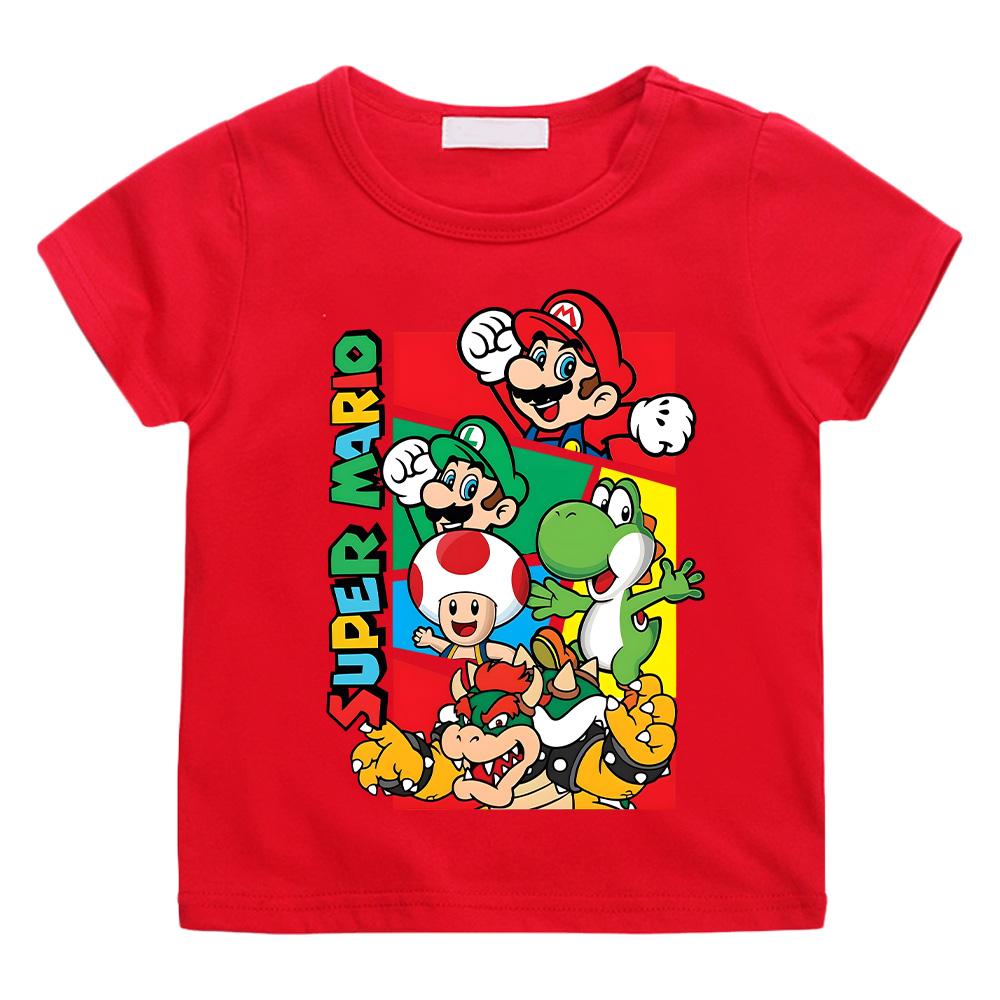 Super Marios for Children Cotton Tee Shirt Crewneck Short Sleeve T Shirt Anime Fashion for Boys Girls Clothing Cartoon Tees High Quality Casual Top