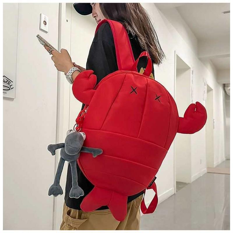 

Personalized Crayfish Backpack Men Women s Fashion Brand Riding Helmet Bag Large-capacity Travel 30x7x40 single package червоний