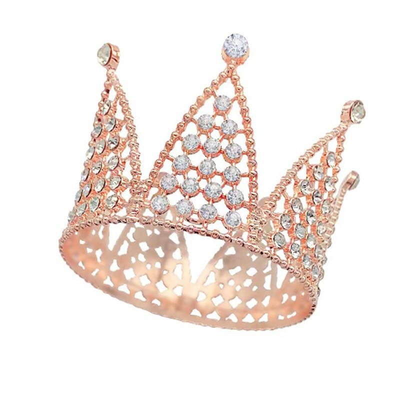 Children's Birthday Crown Tiara Baroque Alloy Ornament Full Circle Crown Cake Decoration