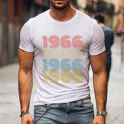 1966-os Vintage Nyomtatott Póló Születésnapi Divat Nyári Pólók Nőknek Rövid Ujjú Ruházat Túlméretezett Alkalmi Női Uniszex Felsők Ruházat