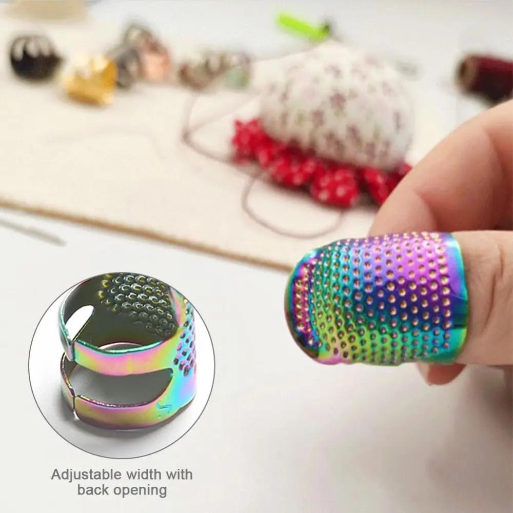 10PCS Adjustable Sewing Thimble Retro Sewing Finger Protection Cover Needle Thimble Ring Handmade DIY Craft Embroidery Sewing Tools