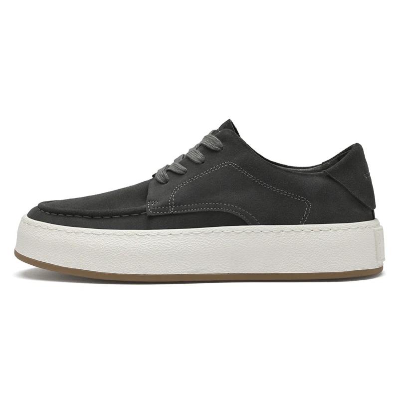 

Fashion Advanced Fashion Brand Casual Comfortable Shoes Sneakers Classic Men Low Footwear Lace Up Handmade Genuine Leather Sports Shoes 38 сірий колір