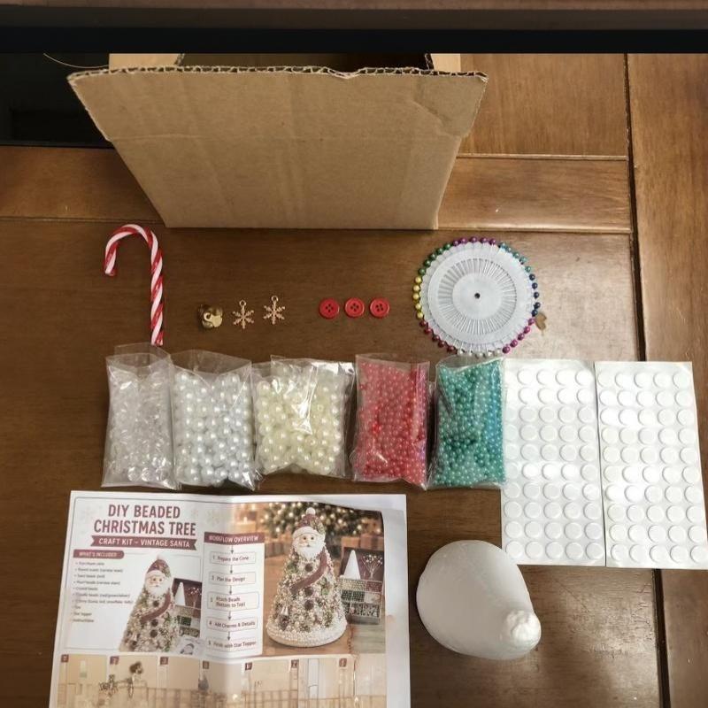 Bastelset für Perlen-Weihnachtsbaum DIY Vintage Weihnachtsmann Handgemachter Perlen-Weihnachtsbaum Set für Heimtischdeko Geschenk