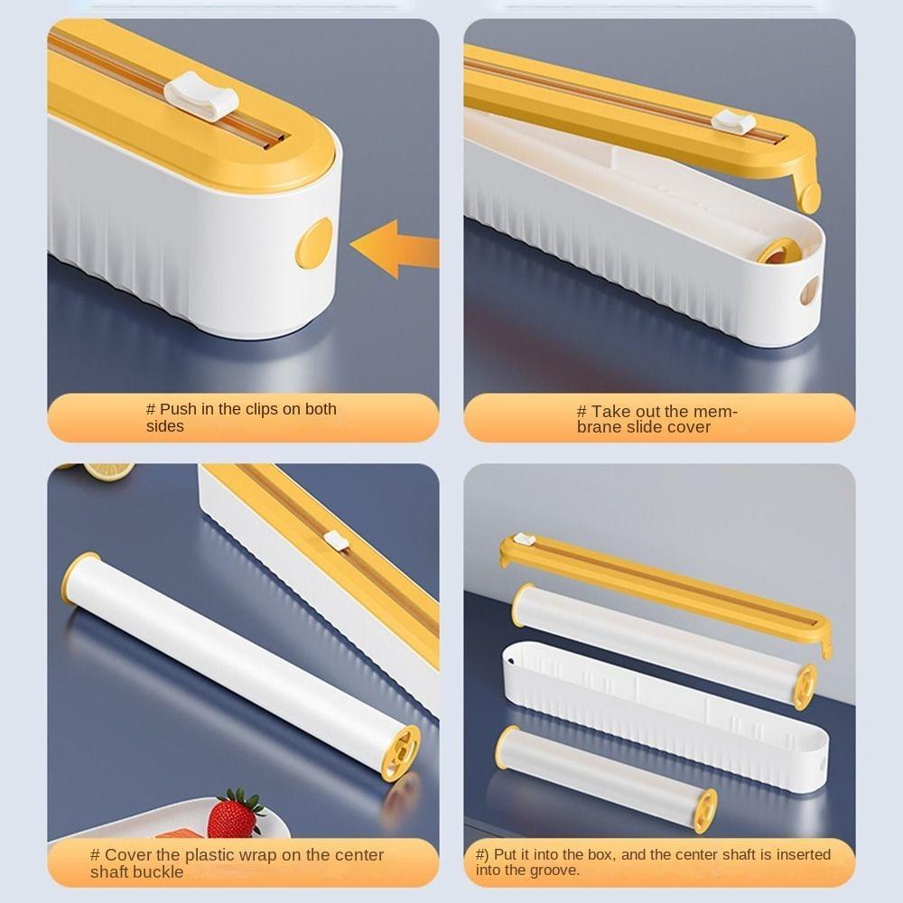 Wall Mounted Cling Film Cutter Box Suction Cup Baking Paper Cutter  Household