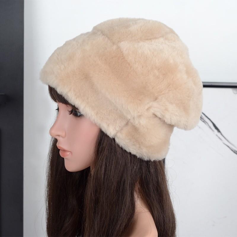 Favorable Price Premium Real Sheepskin Shearling Beret, Handmade Luxury Fur Hat for Women, Winter Warm Genuine Leather Beret