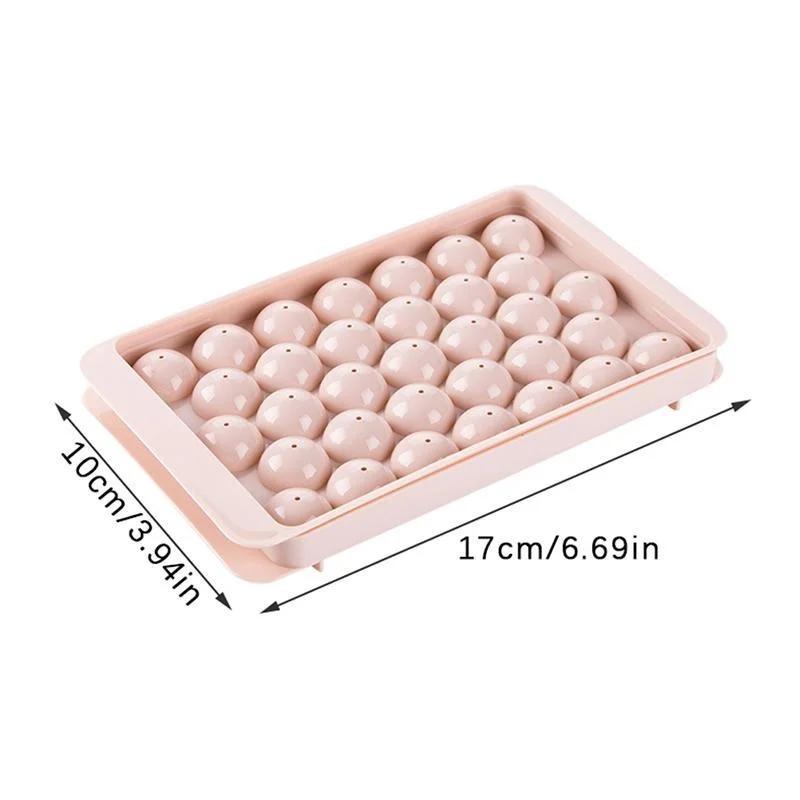 2Pcs Round Ice Cube Tray with Lid Plastic Spherical Style Ice Mold DIY Mould Ice Ball Maker Kitchen Tools