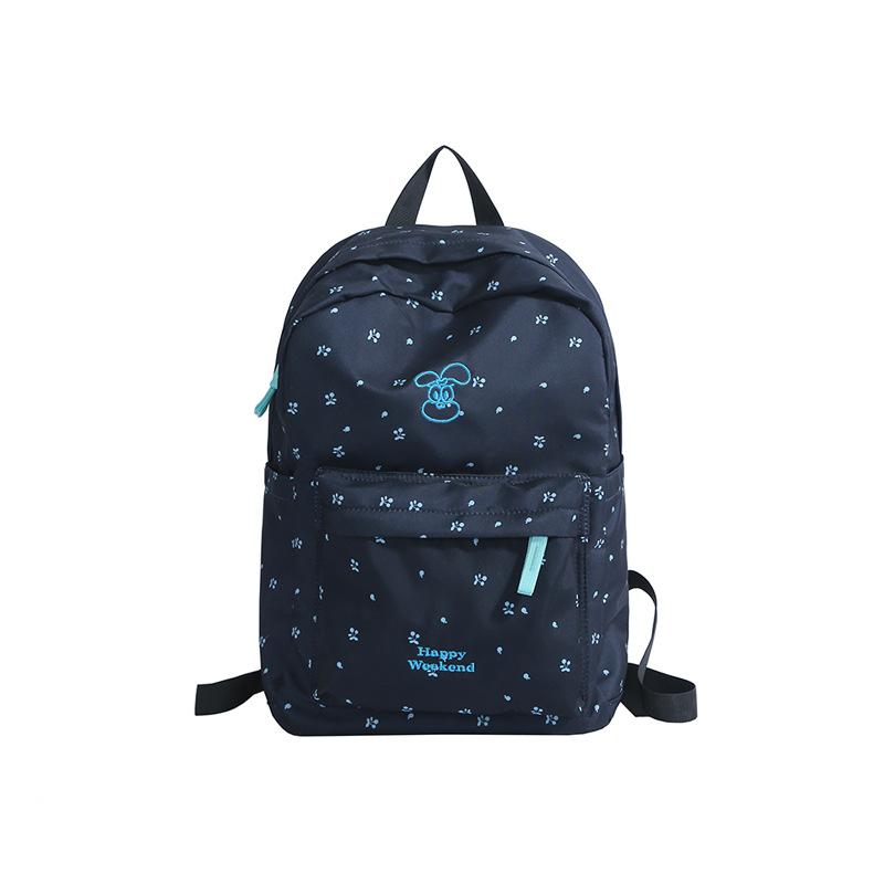 School bag fresh print shoulder junior high school bow girl Harajuku travel back