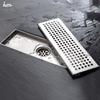30x10cm Long Bonde de Sol Anti-Odeur 304 Acier Inoxydable Massif Désodorisant Carrée Salle de Bain Douche Sol Bonde