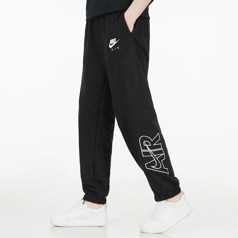 Nike As W Nsw Air Flc Pant Ležérní Sportovní Pletené Přiléhavé Jednobarevné Zúžené Tepláky Dámské kalhoty Černá DM6062-010