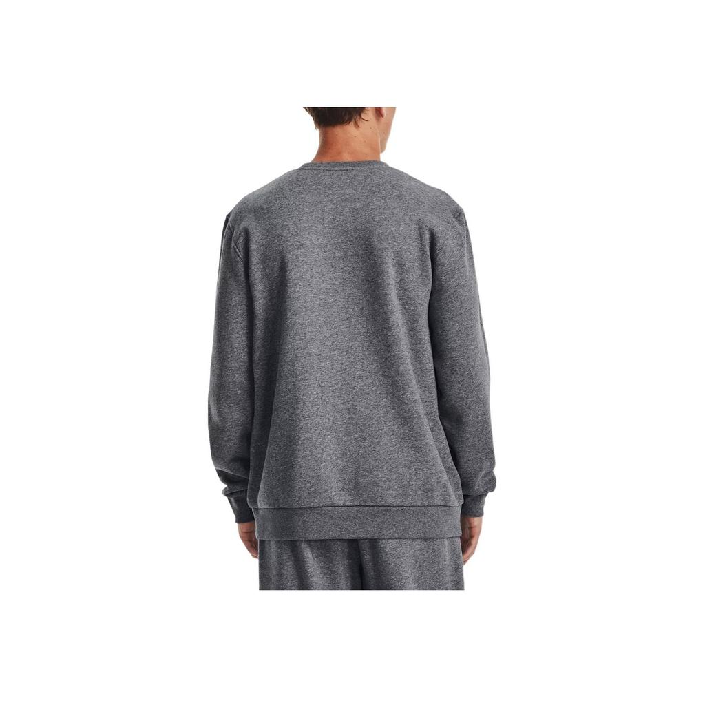 Under Armour Solid Logo Print Crew Neck Sweatshirt Men Tops Peach Grey 1374250-012