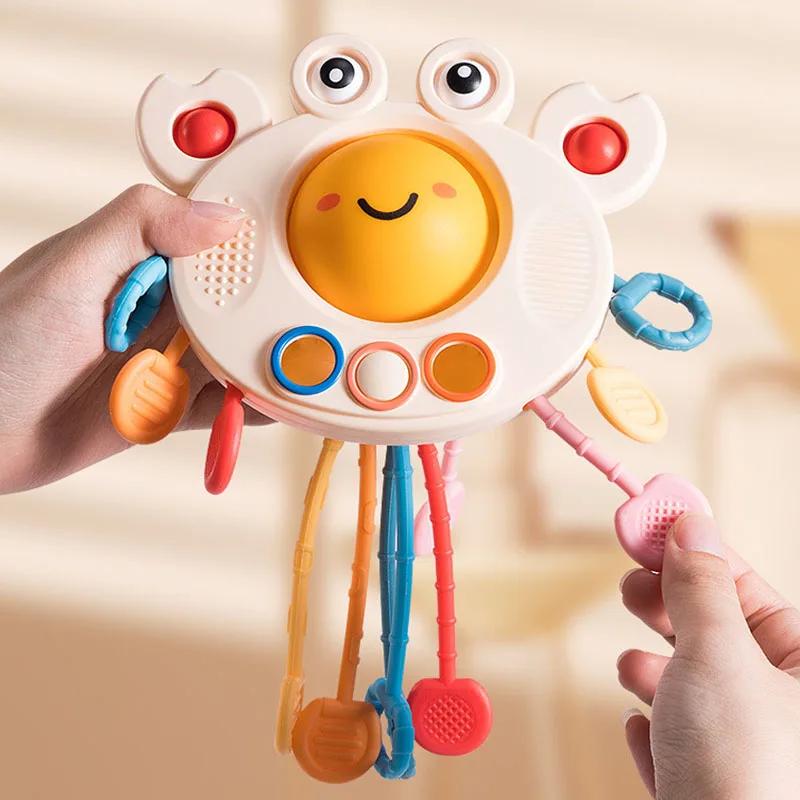 Montessori Pull String Sensory Toy Baby Silicone Activity Hobbies Development Educational Toys for Baby Learning Gift for Kid