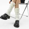 Autumn Winter Leg Warmers Japanese Style Girls Versatile Slouch Socks with Metal Logo Warm Knitted Shoe Covers for Women Autumn Winter