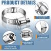 120Pcs 8-44mm Car Fuel Tube Pipe Clamp Stainless Steel Screw Band Hose Clamps Worm Gear Plier Tools Faucet Water Pipes Fasteners