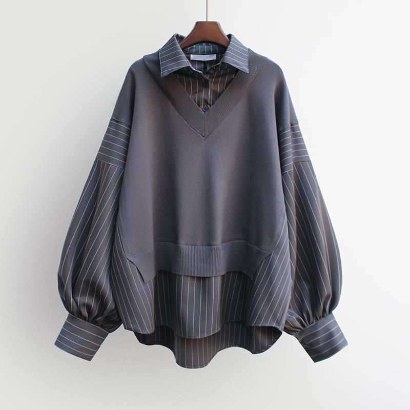 Spring Autumn Combination Women's Shirts Korean Loose Fashion Shirt