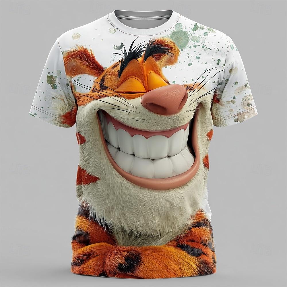 Men s Animal 3D Character T Shirt Short Sleeve T shirt 3D Print O-Neck Shirt Exaggerated Designer Party Street Casual Tee Tops 4XL