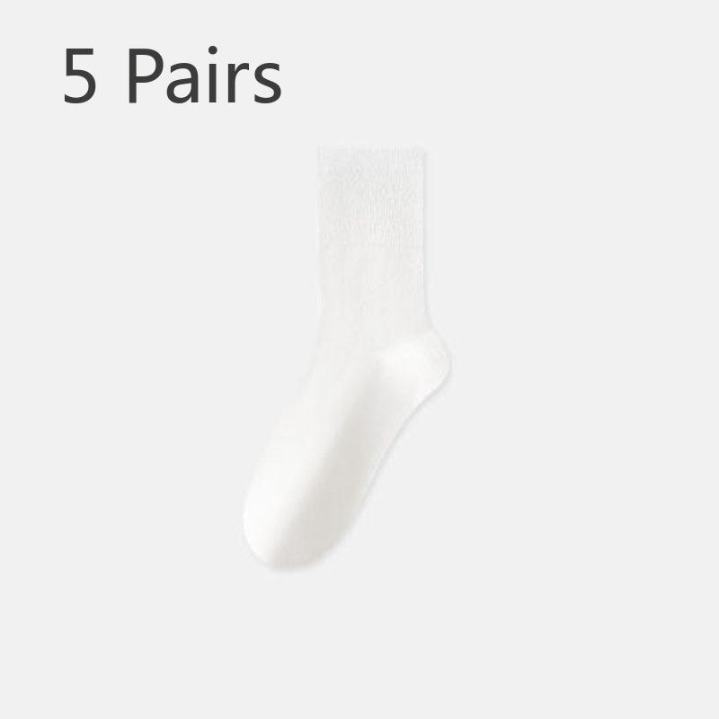 5 Pairs Socks Women's Summer Boneless Pile Socks Mid-tube Socks Summer Thin Month Socks