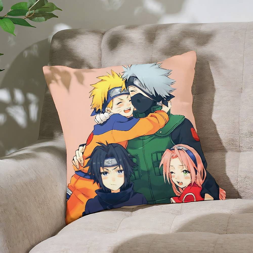 N-NarutoS Pillow Case Cushion Cover Soft Cute Throw Pillow Case For Car Sofa Pillowcase Polyester With Zipper
