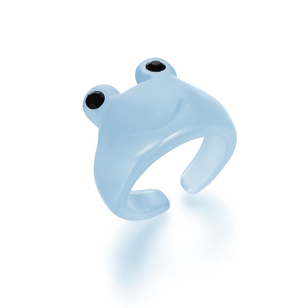 Anello in Resina a Forma di Rana Cartone Animato Bizzarro: Stile Carino e alla Moda per l'Indice o il Dito dell'Articolazione
