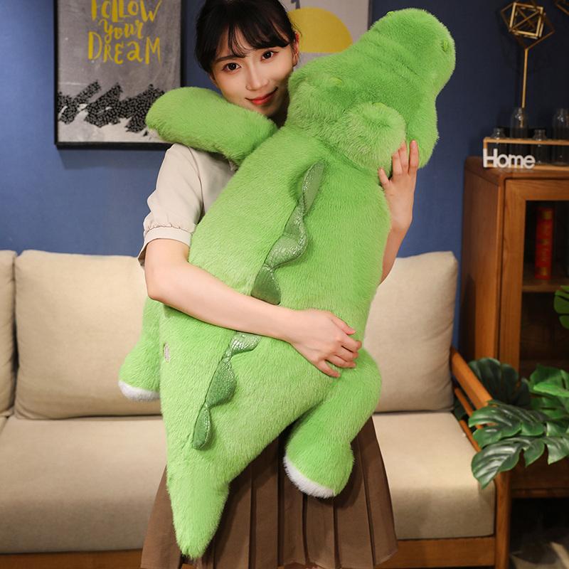Soft Get Down Crocodile Plush Toy Fluffy Full Stuffed Animal Pillow Doll Jungle Alligator Sofa Cushion Birthday Plush Gifts