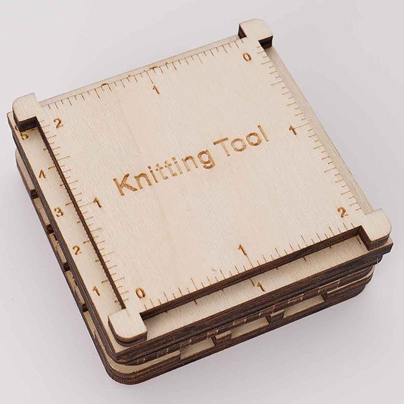 Pengukur Jarum Rajut Kayu Pengukur Jarum Jahit Persegi Alat Rajut dan Jahit