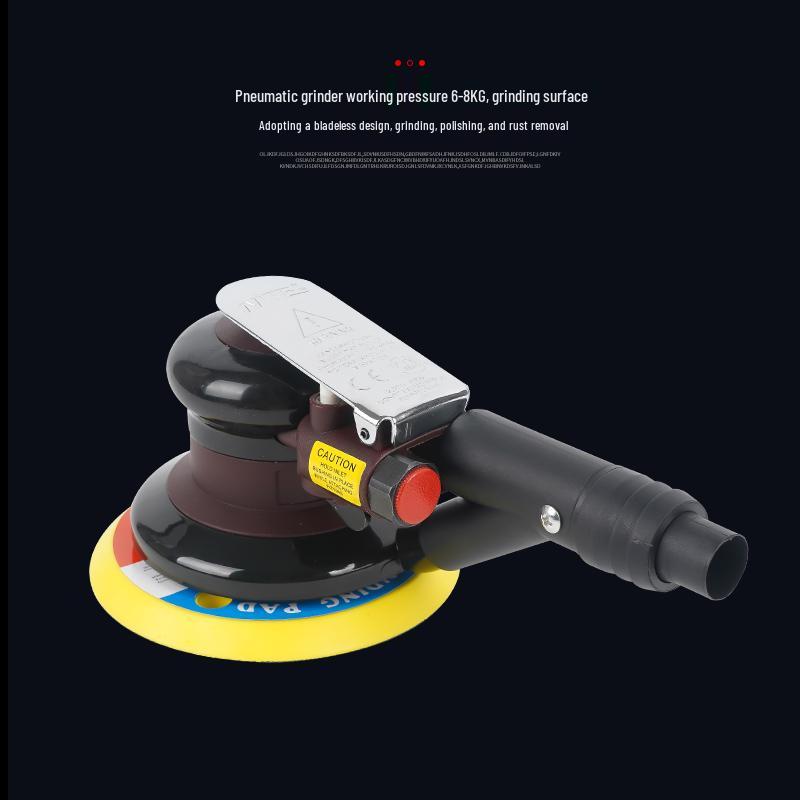 5-Inch Pneumatic Handheld Grinder & Polisher with Sandpaper & Waxing Head