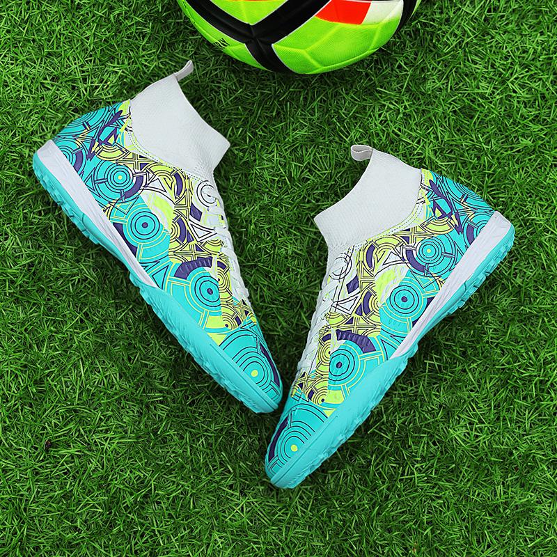 Fußballschuhe Kinder High-Top Fußballschuhe Gummi Kurze Stollen Jugend Sportschuhe Fußball Trainingsschuhe Kunstrasen Herren Fußballschuhe