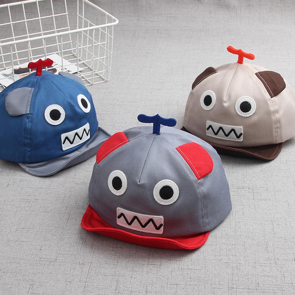 Dětský letní sluneční klobouk s měkkým okrajem, kreslená robotická čepice pro venkovní běžecké sporty