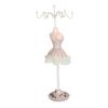 Model Dress Jewelry Display Stand Resin Iron Space Saving Earring Necklace Hanging Mannequin Jewelry Display Rack Gray