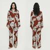 New pajamas women's spring and autumn cotton long-sleeved trousers casual cardigan lapel loungewear can be worn outside TZ1119