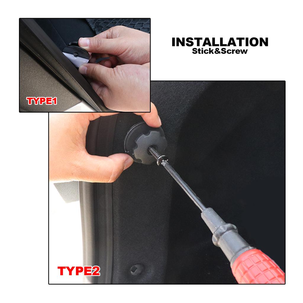 4PCS Auto Hinten Trunk Net Lagerung Organizer Ersatz Haken Montage Hardware Kit 2 Möglichkeiten, Auto Zubehör zu installieren