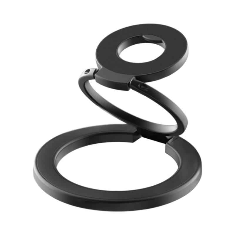 Skládací držák na telefon s dvojitým kruhem, magnetickým připevněním a 360° rotací pro správný pozorovací úhel