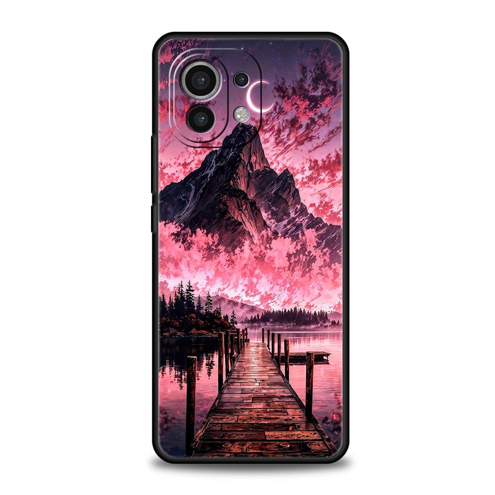 Rosa Sonnenuntergang Berg Handyhülle Cover für Xiaomi Mi 17 Pro Max 15 14 13 12 11 Ultra 15T 14T 13T 12T 11T Pro Lite Weiche TPU Hülle