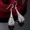 Silver Plated Hollow Water Drop Earrings for Women