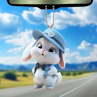 New Cute Personality Puppy Backpack Pendant Fashion Acrylic Flat Car Pendant Keychain Pendant