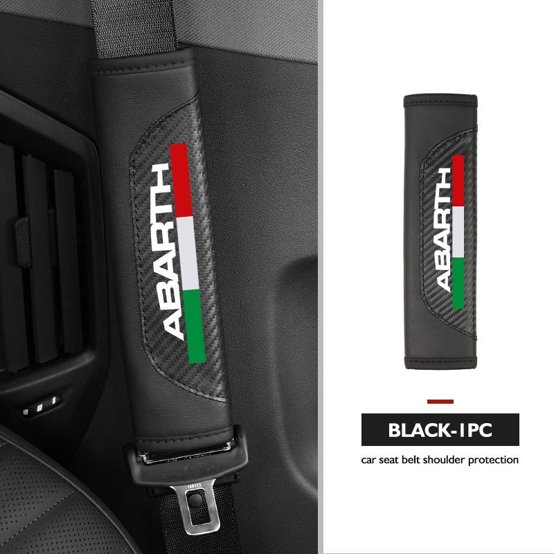 For Abarth Car Seat Shoulder Belt Cover Safety Belt Protector Pad Auto Interior Accessories FIAT 500 Doblo Tipo FR Panda Argo