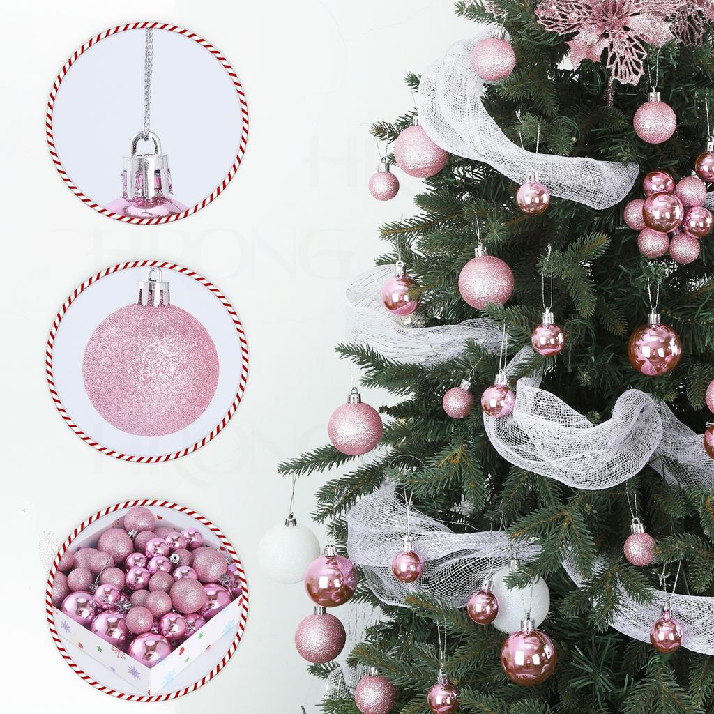 44-teiliges goldenes Weihnachtsbaumschmuck-Set Mattes und Glitzer-Finish zur Dekoration des Weihnachtsbaums Stabile Kunststoffkugeln mit Aufhängeschnüren