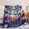 1Pc Planet Animals Print Flannel Blanket, High quality Comfortable for All Seasons, Home Decor, Warmth and Comfort, Perfect for Christmas Gifts