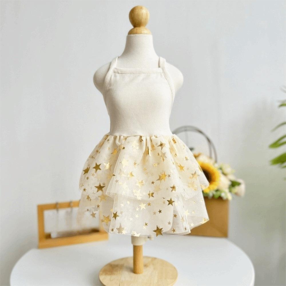 Breathable Puppy Princess Dress Star Mesh Pet Strap Puff Skirt Dog Summer Clothes  Spring Summer