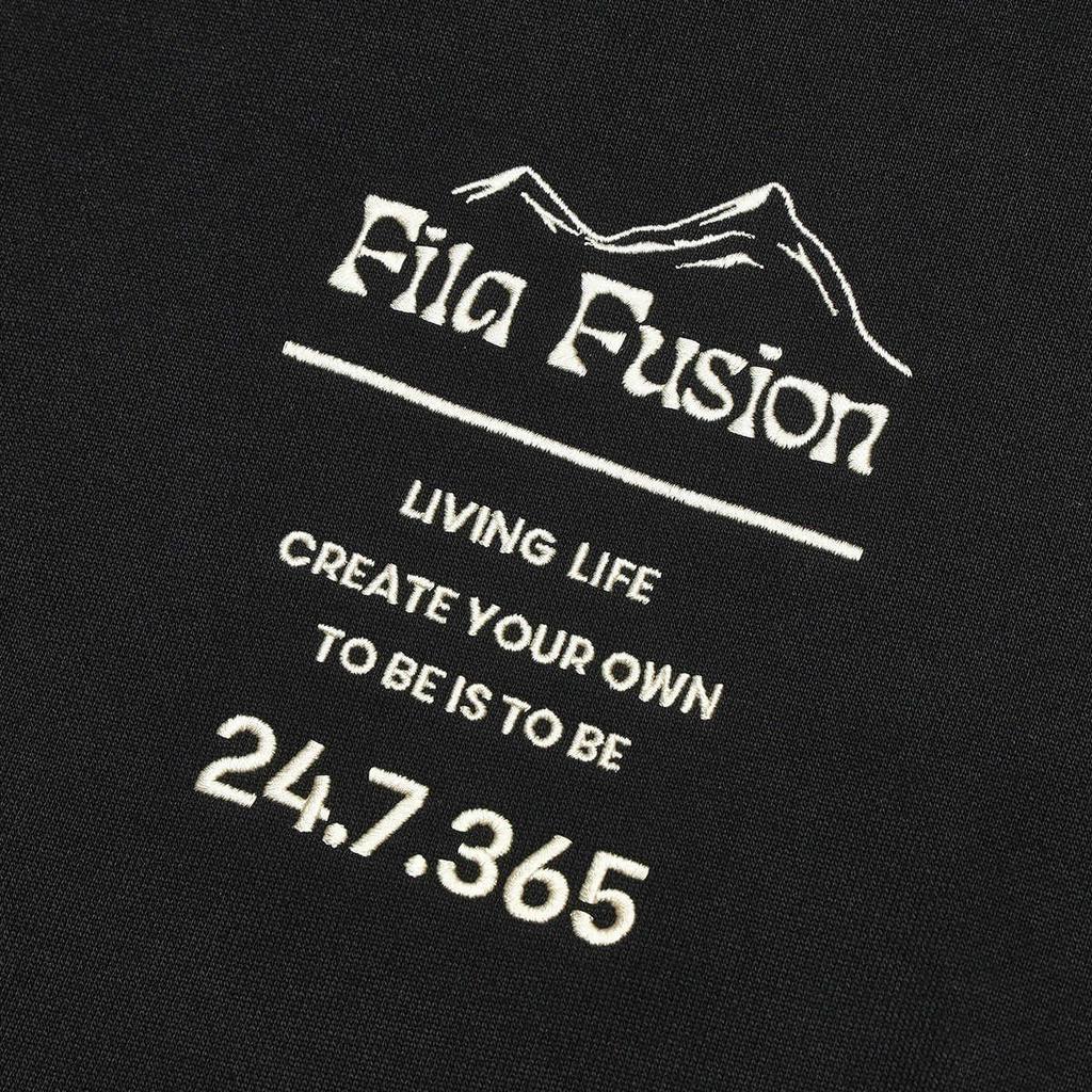 Fila Fusion Letter Print Hooded Sweatshirt Men Sweatshirt Black T11M413206F-BK