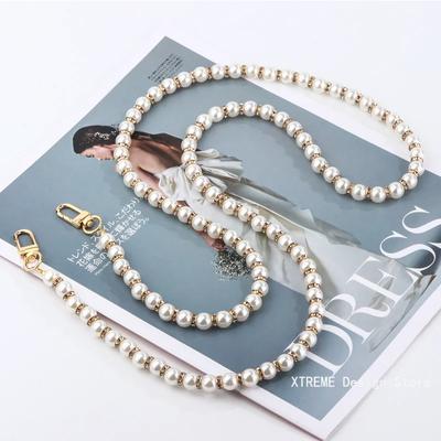 120CM Pearl Strap for Bags Accessories For Handbags DIY Purse Replacement Long Beaded Chain Pearl Shoulder Strap For Bag